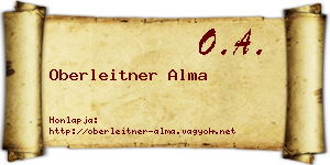 Oberleitner Alma névjegykártya